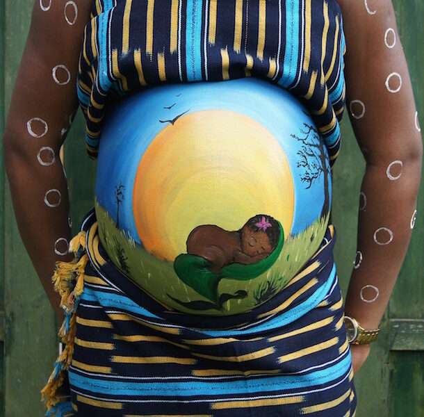 The Worst Pregnancy Myths—image of a painted belly