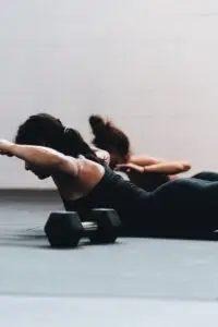 A woman exercising